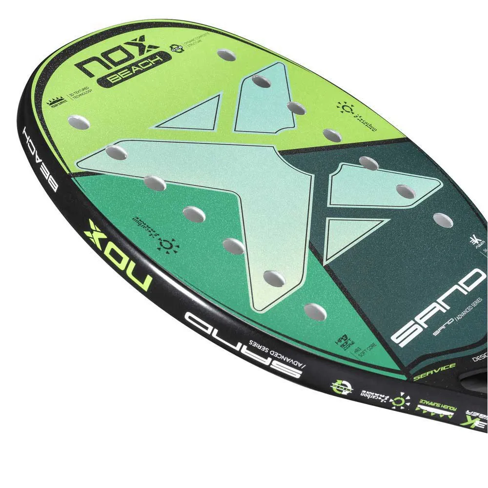 NOX Advanced Sand Green Beach Tennis Racket 9 NOX Advanced Sand Green Beach Tennis Racket - Image 7