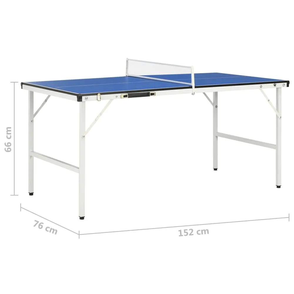 VIDAXL 5 Feet Ping Pong Table With Net 152X76X66 Cm Blue 5 VIDAXL 5 Feet Ping Pong Table With Net 152X76X66 Cm Blue - Image 4