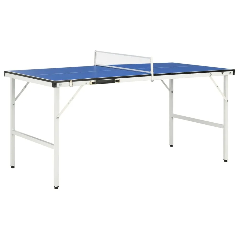 VIDAXL 5 Feet Ping Pong Table With Net 152X76X66 Cm Blue 2 VIDAXL 5 Feet Ping Pong Table With Net 152X76X66 Cm Blue